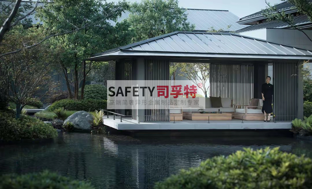 新中式景觀涼亭設(shè)計有哪些注意事項[精致不銹鋼涼亭，鋁藝涼亭](圖4)